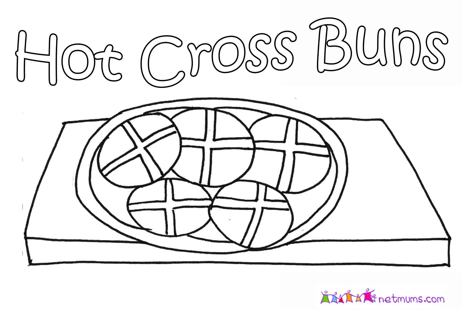 Hot cross buns colouring pictures Hot cross buns colouring pictures