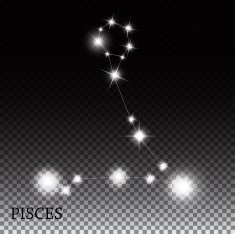 Pisces Zodiac Sign Of The Beautiful Bright Stars Vector Illustra Free