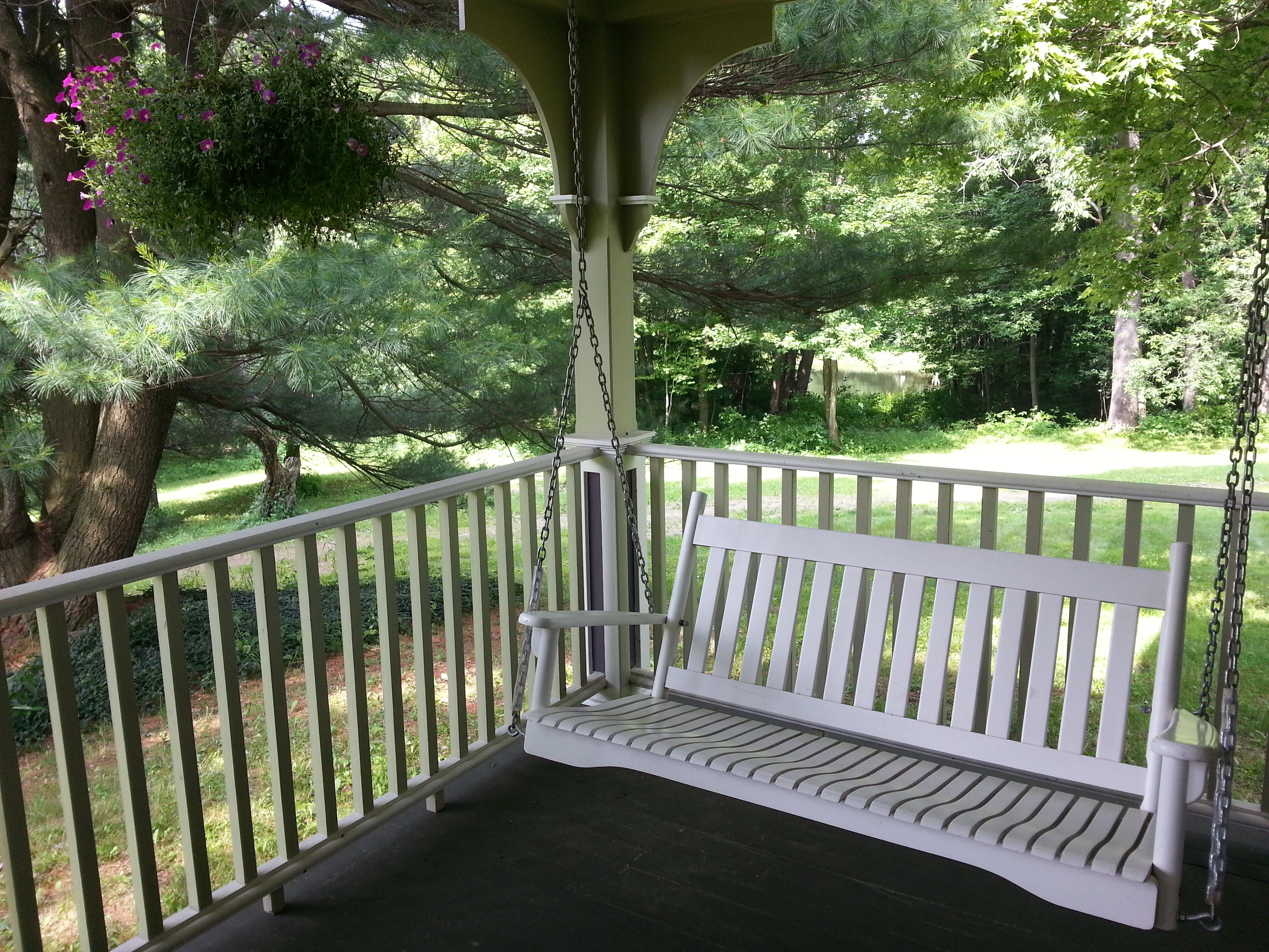 Porch swinging gate