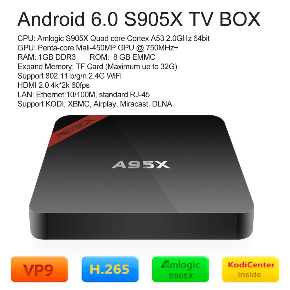 Docooler NEXBOX A95X Smart Android TV Box KODI Mini PC 4K 1G 8G