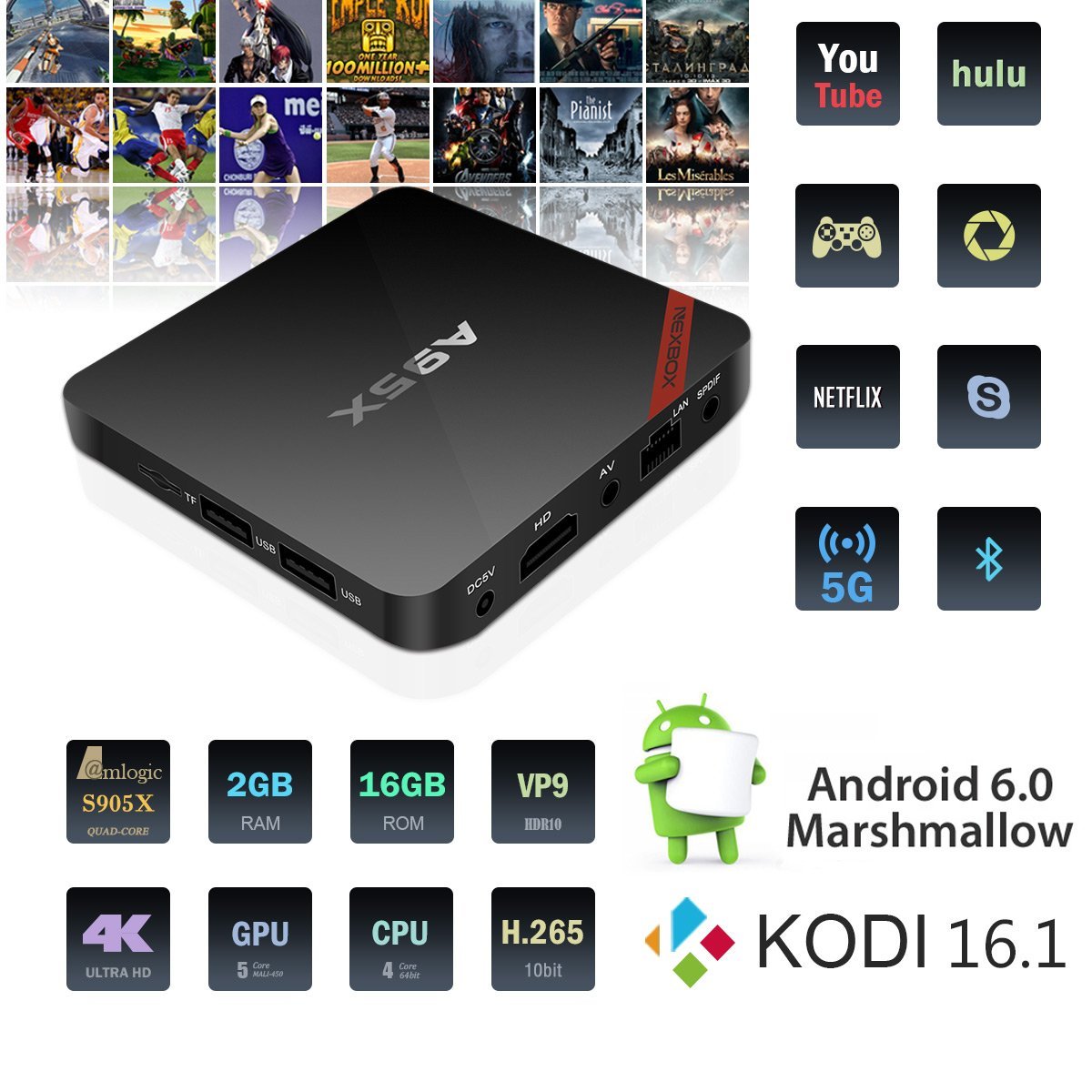 2nd Generation NEXBOX A95X Plus Android 6 01 TV Box Powered By Newest