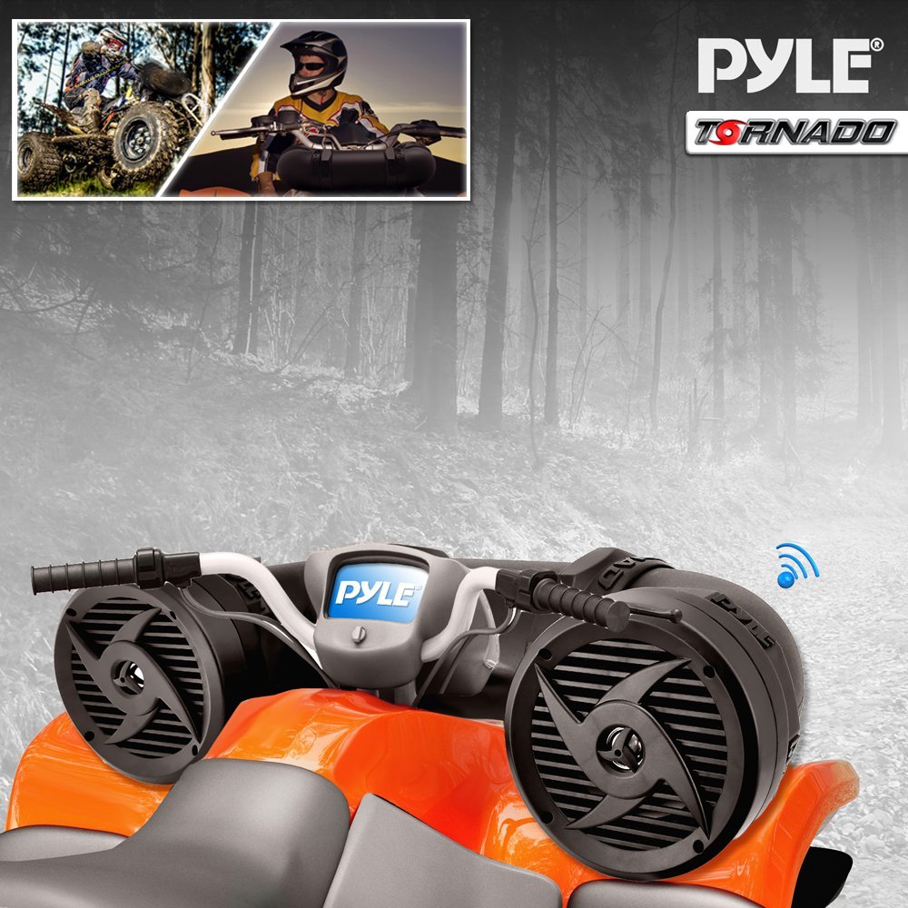 Pyle Tornado Bluetooth Waterproof Atv Speaker Sound System For Utv Go