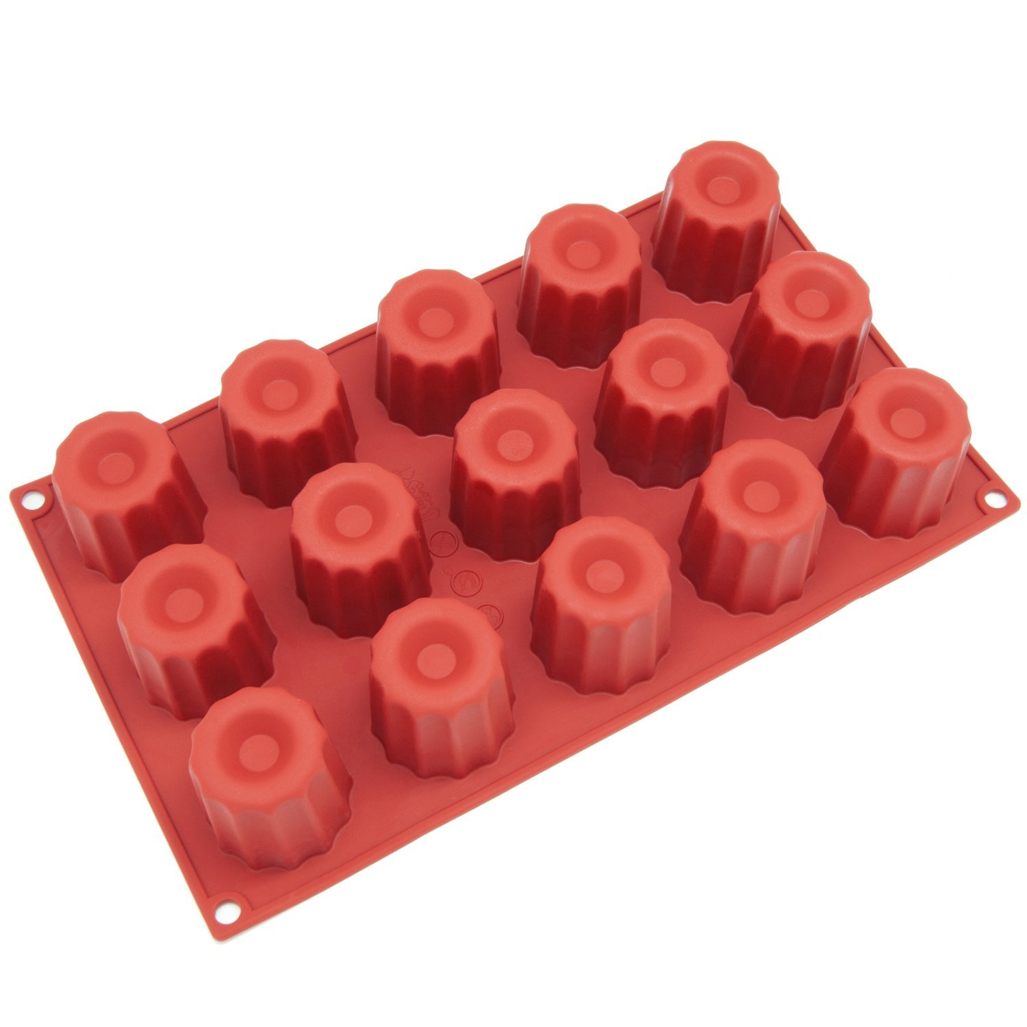 Freshware SM 107RD 15 Cavity Small Silicone Mold For Caneles And