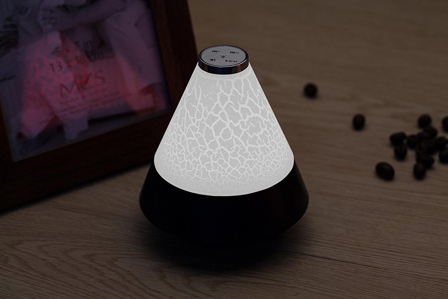 Wireless Bluetooth Speakers FM Radio Bedside Lamp TF Card 7 Color LED