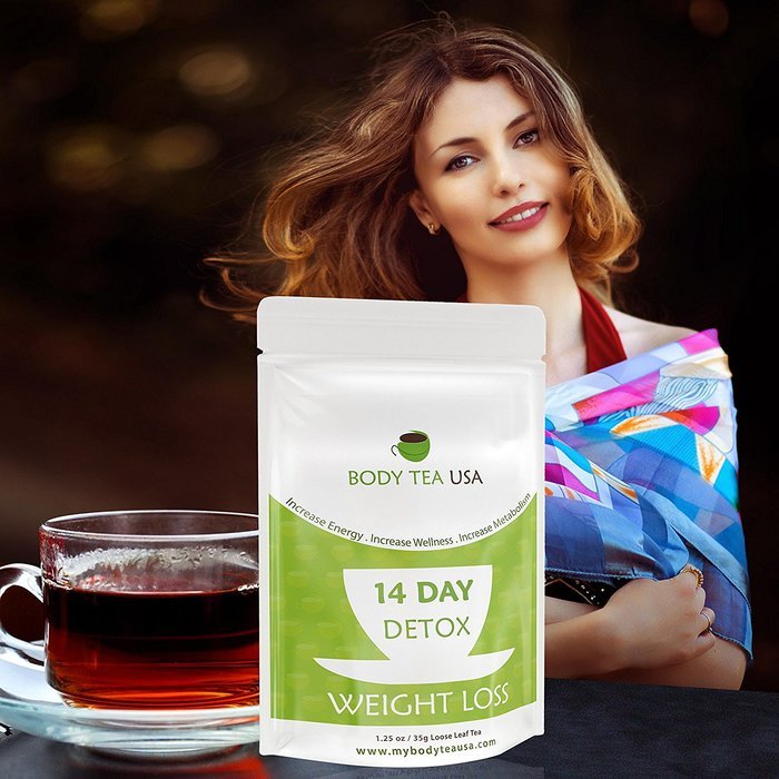 Body Tea USA Flat Tummy Detox Tea 14 Day Skinny Teatox Herbal Slimming