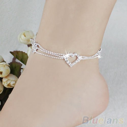 New Charm Silver Plated Bead Anklet Ankle Bracelet Chain Crystal