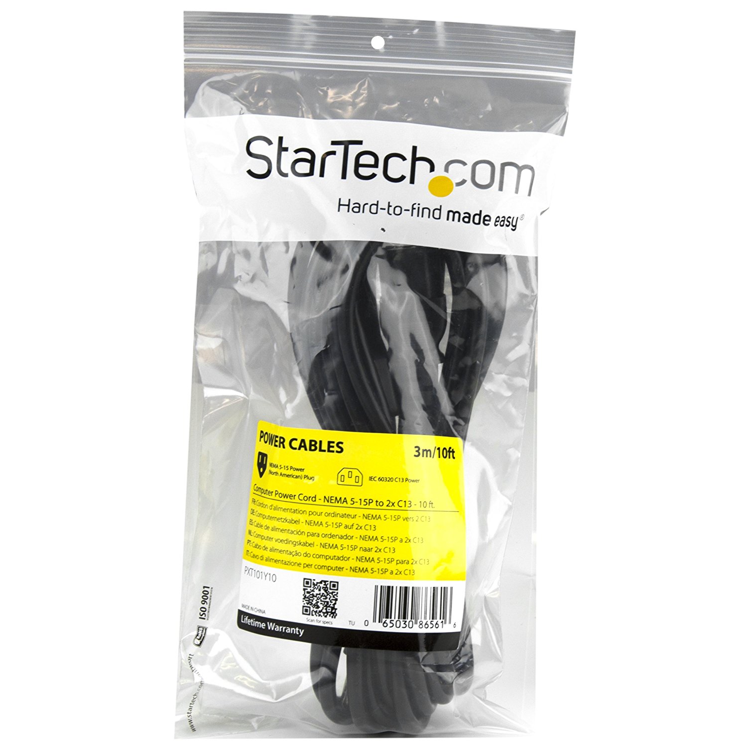 Startech Pxt Y Feet Standard Y Computer Power Cord Nema P