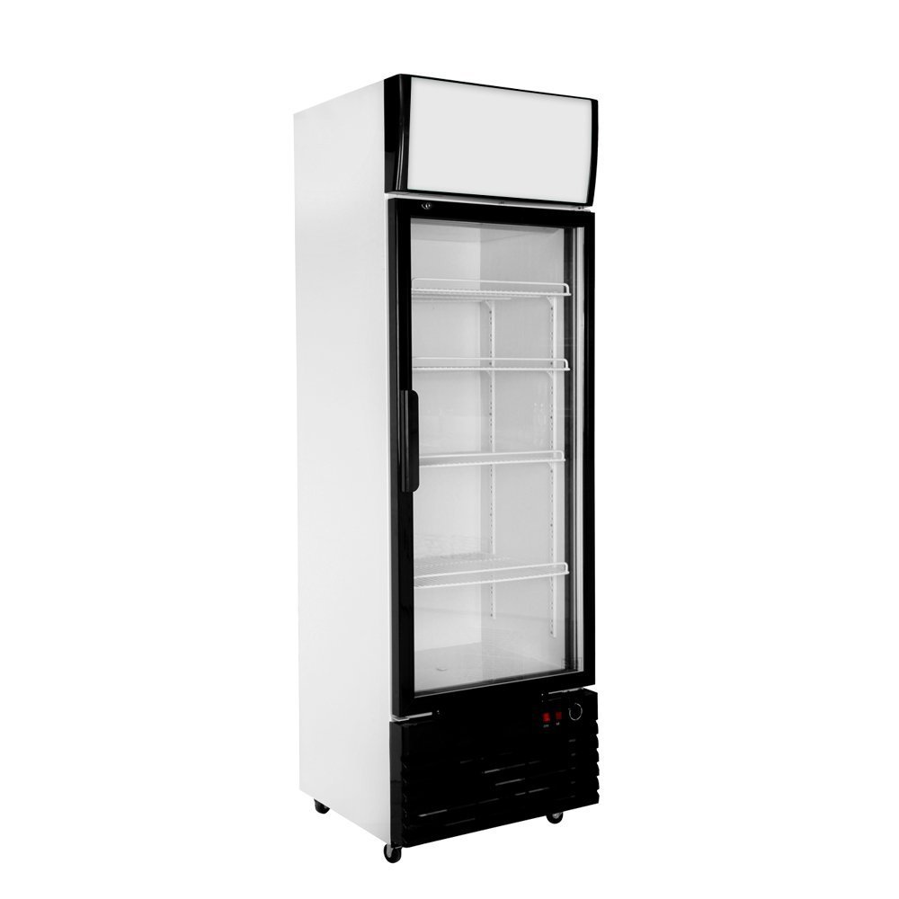 L Glass Display Showcase Pull Door Commercial Refrigerator Beer Soda