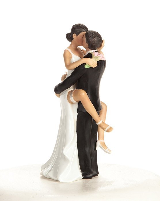 Funny Sexy African American Wedding Bride And Groom Cake Topper