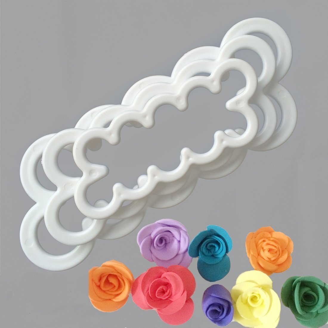 Cake Decorating Gumpaste Flowers Austin Rose Cutter Set Fondant Decor