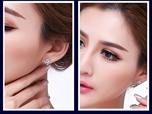 Charm Women Hot Silver Plated Ear Stud Zircon Shiny Crystal Rhinestone