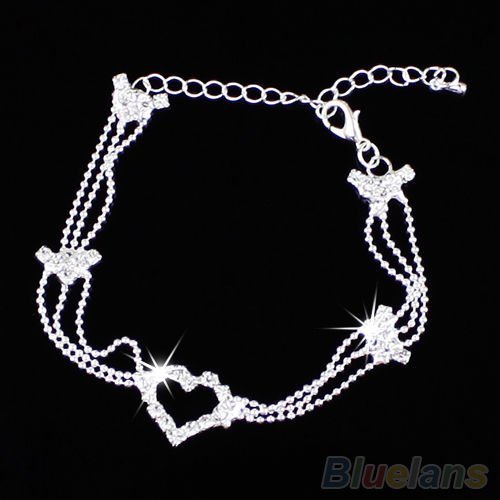 New Charm Silver Plated Bead Anklet Ankle Bracelet Chain Crystal