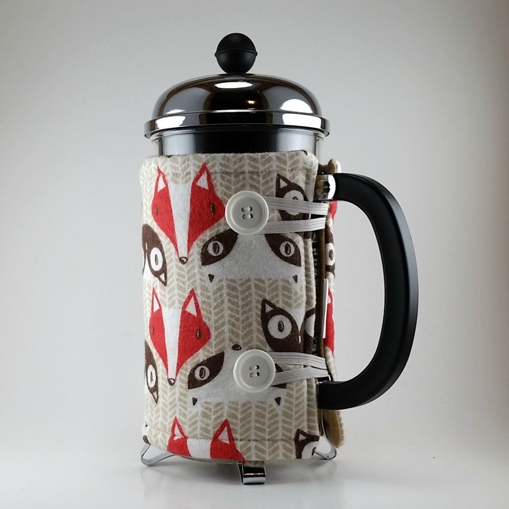 Fox Themed French Press Cozy 8 Cup Insulated Coffee Accessory