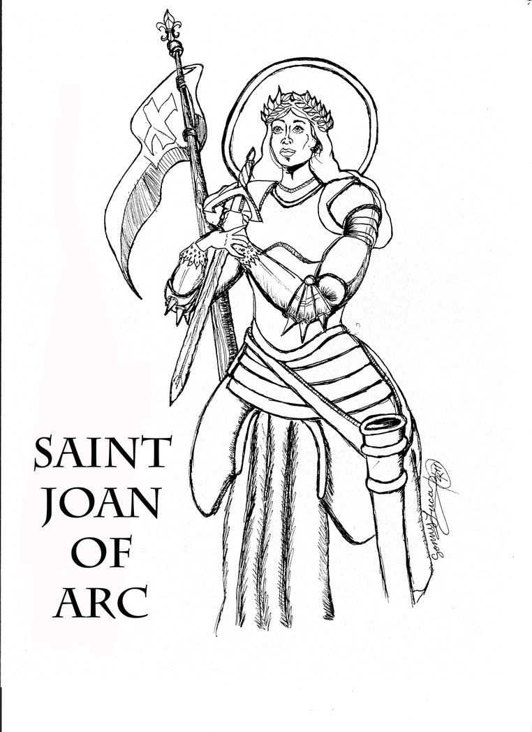 Downloadable Colouring Page Saint Joan Of Arc Digital Art 