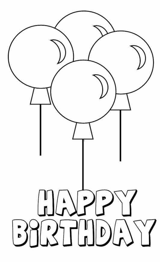 Birthday Balloon Coloring Pages