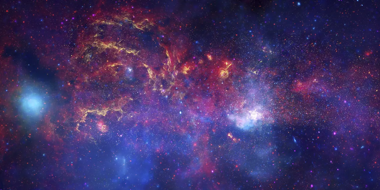 Colourful clouds of gas and stars at the centre of the Milky Way
