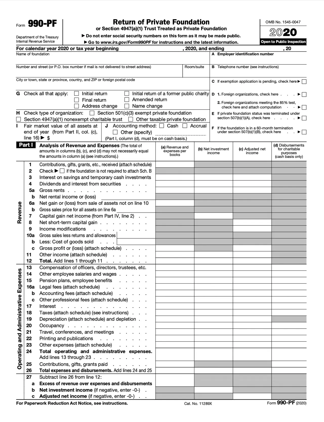 A printed tax form with boxes and rows of figures