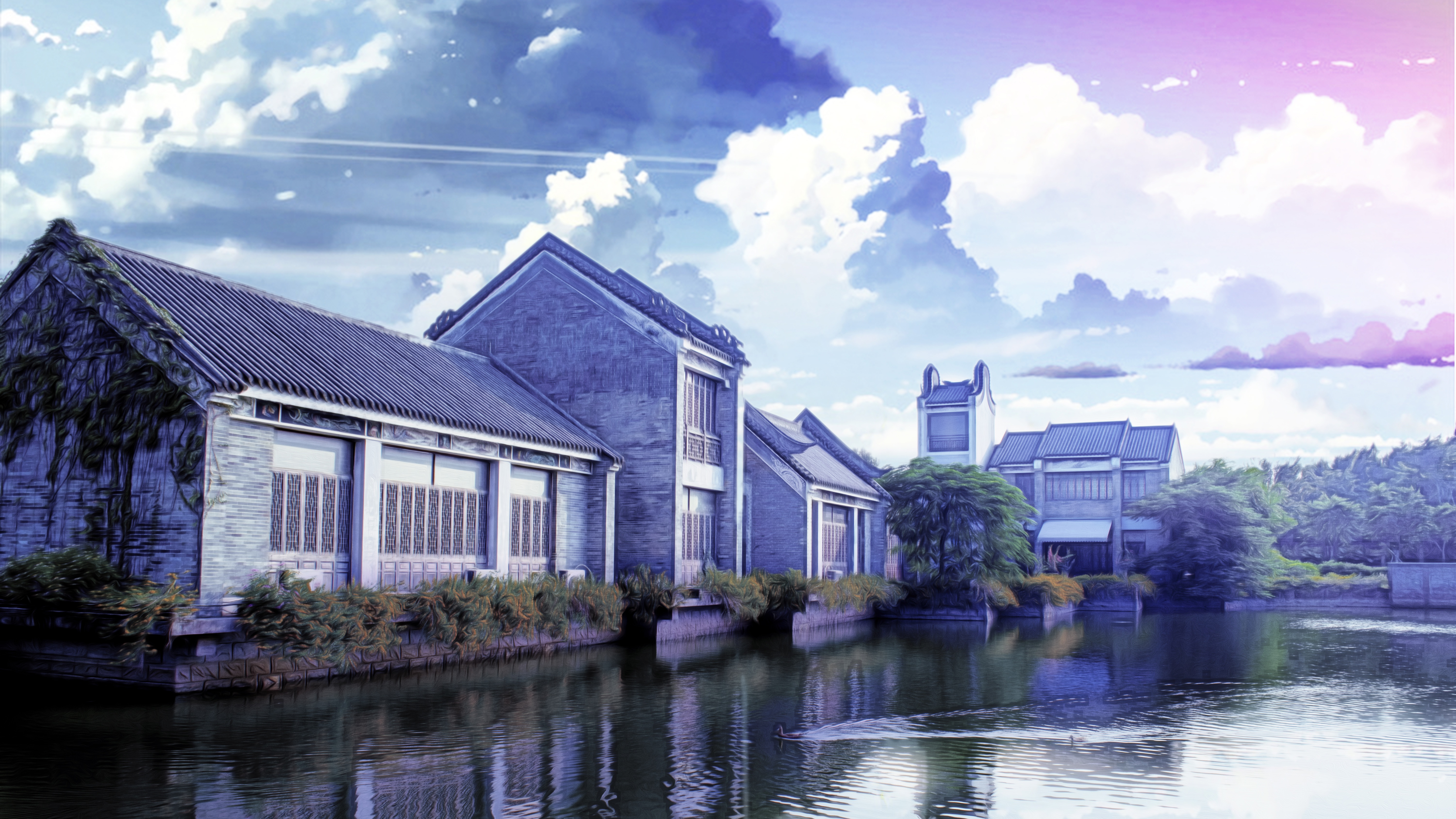 Illustration in style of Makoto Shinkai free image