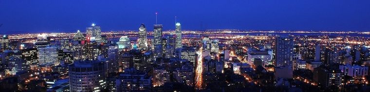 night montreal city canada panorama