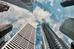 architecture skyscraper clouds sky view singapore