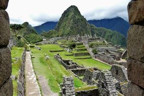 Machu Picchu, medieval Inca citadel on mountain, peru