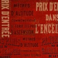 red grunge background with inscriptions on french