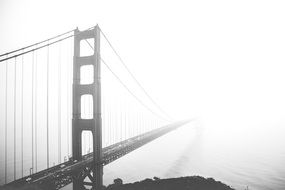 golden gate bridge in a fog in san francisco