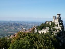 Guaita, first from three towers of san marino on Monte Titano mountain, europe