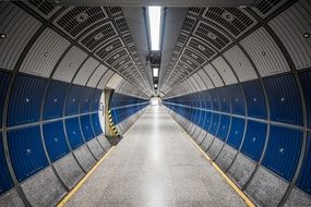 hallway round blue-white tube design modern