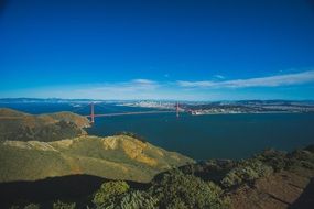 view panorama bay area golden bridge