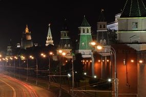 The kremlin and lights at night