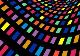 color table, bright pattern on black background