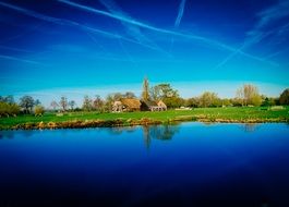 Small farm is in village