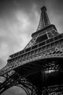 low angle view of eiffel tower, black and white, france, paris