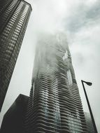 The building of modern architecture in the clouds