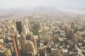 Aerial view of skyscrapers, high-rises, towers, Manhattan, New York City