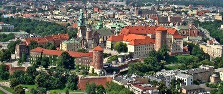 wawel castle in summer cityscape, poland, krakow
