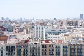 top view of residential area in city