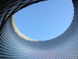 Messe Basel New Hall, part of facade at sky, switzerland