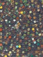 old colorful tile roof, background