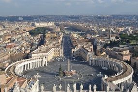 view of city from St. Peter's Basilica, italy, vatican