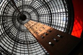 tower beneath dome, australia, Melbourne Central shopping Centre