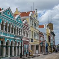 beautiful houses on the streets of Curacao