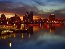 city at dusk, skyline, usa, california, san diego