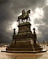 Statue of King John at cloudy sky, germany, saxony dresden