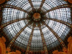 beautiful dome of gallery Lafayette, france, paris