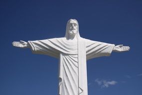 Christ of Taubate Monument at blue sky, brazil