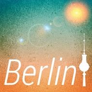 city landmark on grunge background, illustration, berlin
