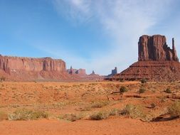 monument valley, rock formations in desert, usa, utah