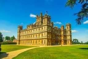 sun day view highclere castle building